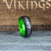 IMG_9867 Til Valhalla Ring, Viking Ring, Runes Ring, Valknut Ring, Nordic Ring, Norsemen Ring, Nordic Runes Ring, Black Tungsten Band