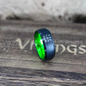IMG_9876 Til Valhalla Ring, Viking Ring, Runes Ring, Valknut Ring, Nordic Ring, Norsemen Ring, Nordic Runes Ring, Black Tungsten Band