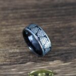 Til Valhalla Ring, Viking Ring, Runes Ring, Valknut Ring, Nordic Ring, Norsemen Ring, Nordic Runes Ring