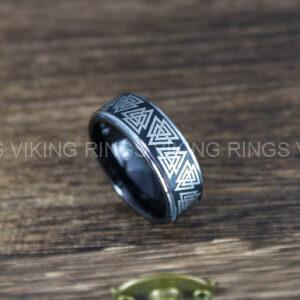 IMG_0017 Til Valhalla Ring, Viking Ring, Runes Ring, Valknut Ring, Nordic Ring, Norsemen Ring, Nordic Runes Ring