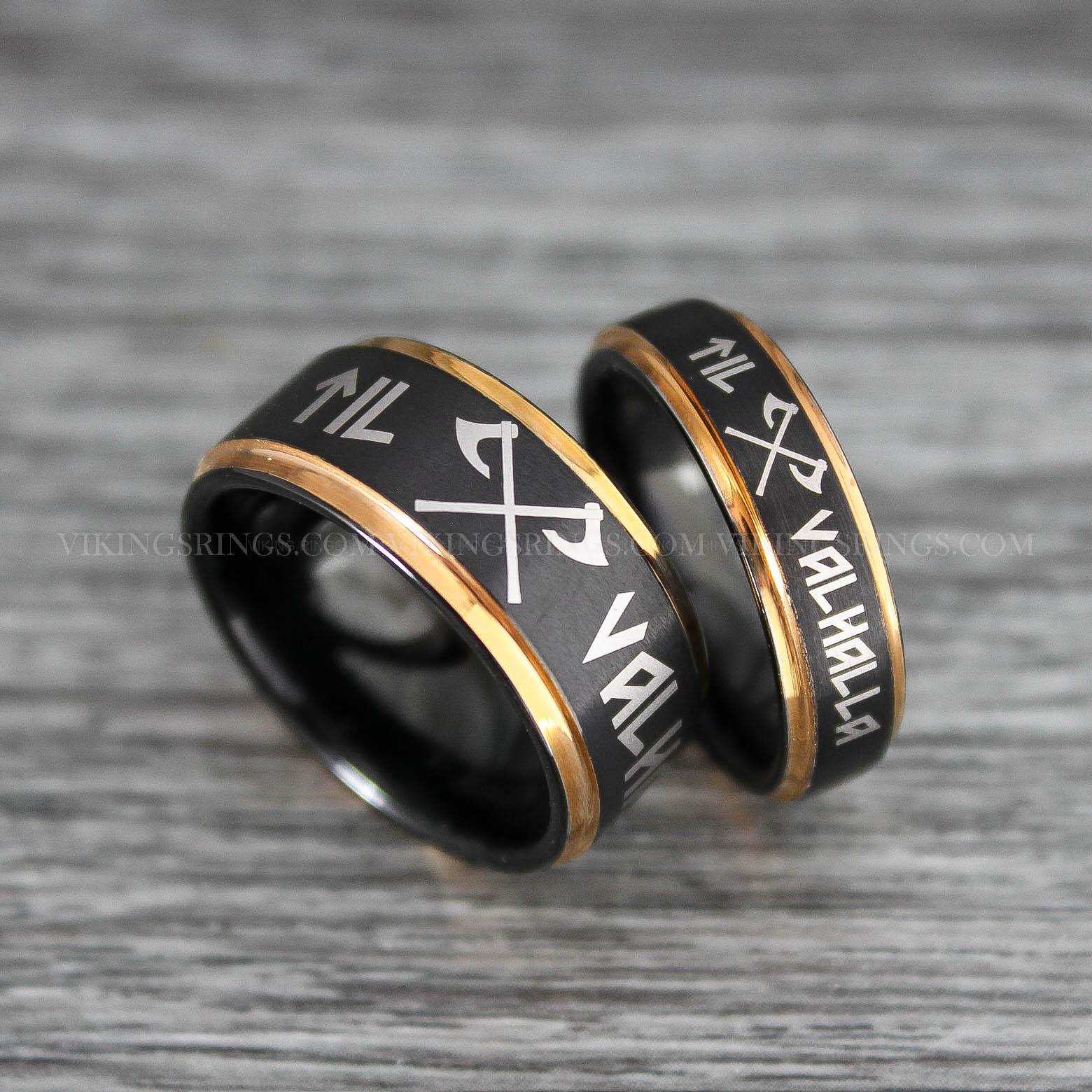 IMG_0074 Til Valhalla Rings, Viking Rings, Runes Rings, Nordic Rings, Norsemen Rings, Nordic Runes Rings - Image 1