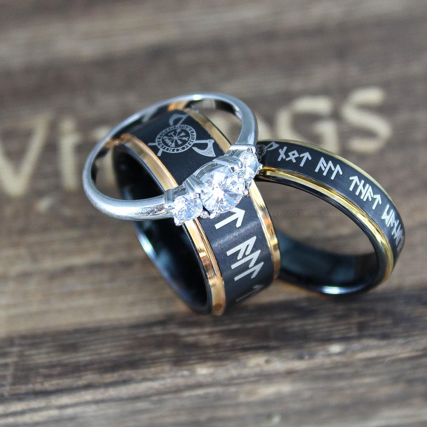 IMG_0289 Til Valhalla Rings, Viking Rings, Runes Rings, Valknut Rings, Nordic Rings, Norsemen Rings, Nordic Runes Rings - Image 1