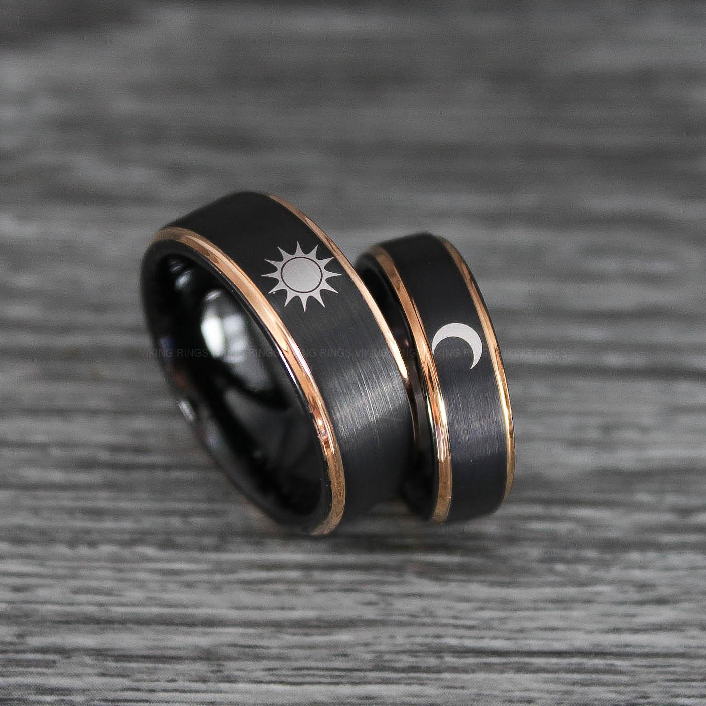 IMG_0357 Sun and Moon Rings, Sun and Moon Wedding Rings, Sun and Moon Wedding Bands, Sun and Moon Jewelry - Image 1
