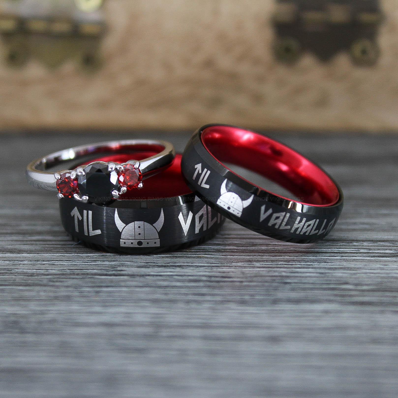 IMG_0368 Til Valhalla Rings, Viking Rings, Runes Rings, Nordic Rings, Norsemen Rings, Nordic Runes Rings - Image 1