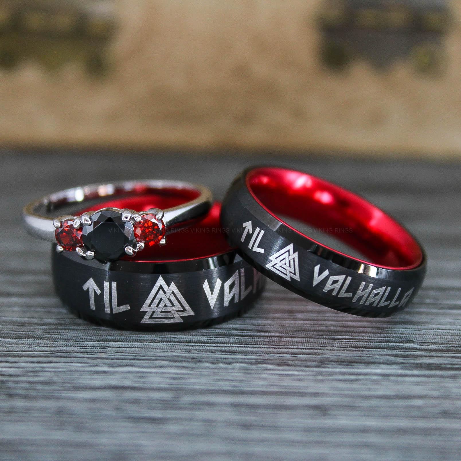 IMG_0371 Til Valhalla Rings, Viking Rings, Runes Rings, Nordic Rings, Norsemen Rings, Nordic Runes Rings - Image 1