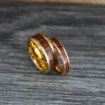 Wood Rings, Wood Wedding Bands, Wood Wedding Rings, Gold Wedding Bands