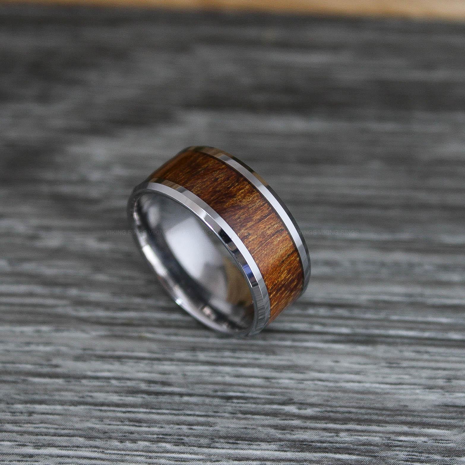 IMG_0397 Wood Ring, Wood Wedding Band, Wood Wedding Ring, Silver Wedding Band - Image 1