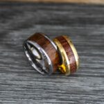 Wood Rings, Wood Wedding Bands, Wood Wedding Rings, Gold Wedding Bands