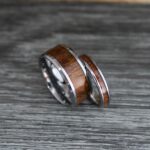 Wood Rings, Wood Wedding Bands, Wood Wedding Rings, Silver Wedding Bands