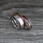 Wood Rings, Wood Wedding Bands, Wood Wedding Rings, Silver Wedding Bands