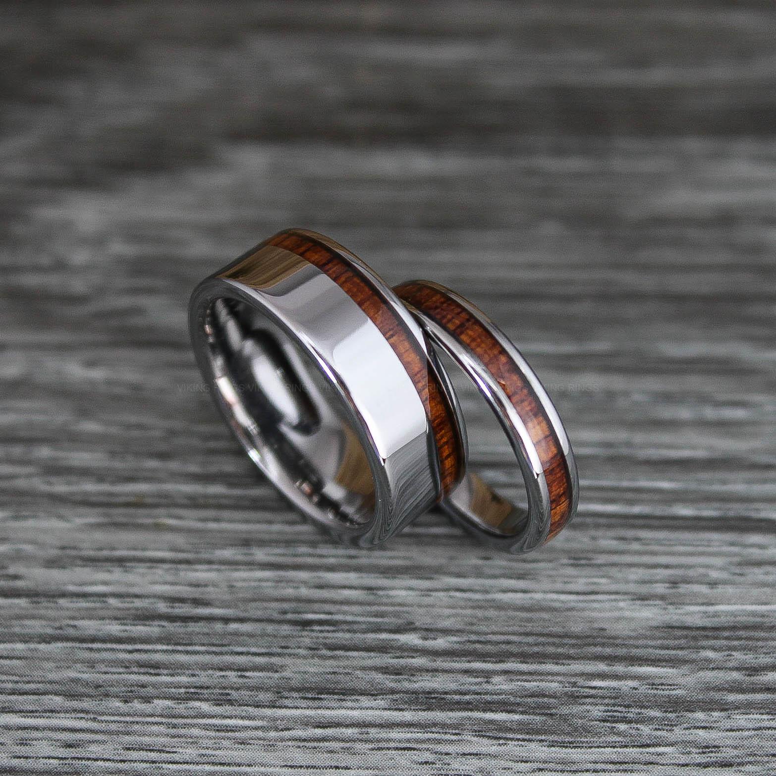 IMG_0401 Wood Rings, Wood Wedding Bands, Wood Wedding Rings, Silver Wedding Bands - Image 1