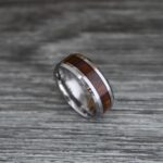 Wood Ring, Wood Wedding Band, Wood Wedding Ring, Silver Wedding Band