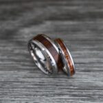 Wood Ring, Wood Wedding Band, Wood Wedding Ring, Silver Wedding Band - Image 4