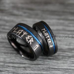 IMG_0501 Player 1 Player 2 Rings, Gamer Rings, Couple Ring Set, Couple Wedding Bands