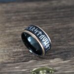 Til Valhalla Ring, Viking Ring, Runes Ring, Valknut Ring, Nordic Ring, Norsemen Ring, Nordic Runes Ring